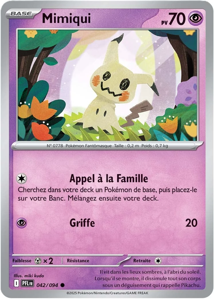 carte Pokémon Mimiqui commune provenant de la série ME02 : Flammes Fantasmagoriques