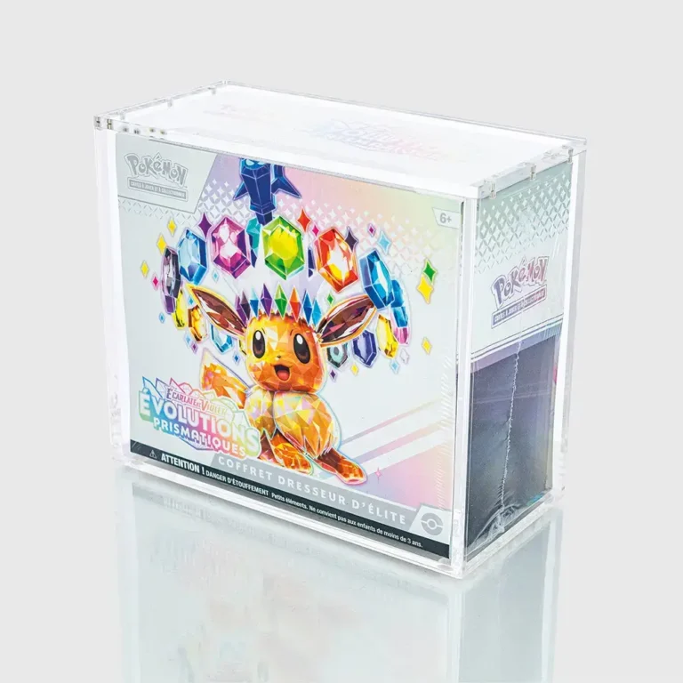 protection en plexiglass pour ETB pokémon de la marque phoenix shield