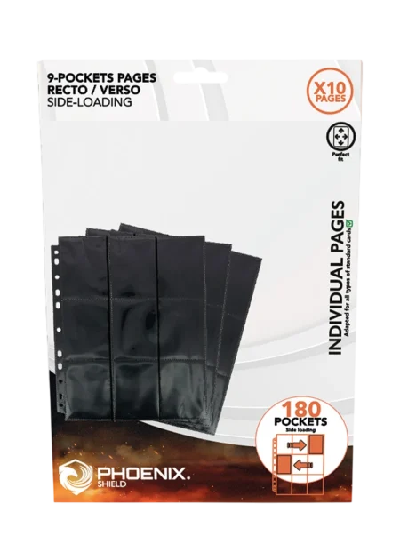 Paquet de 10 Pages pour Classeur - 9 Pocket (Phoenix Shield)