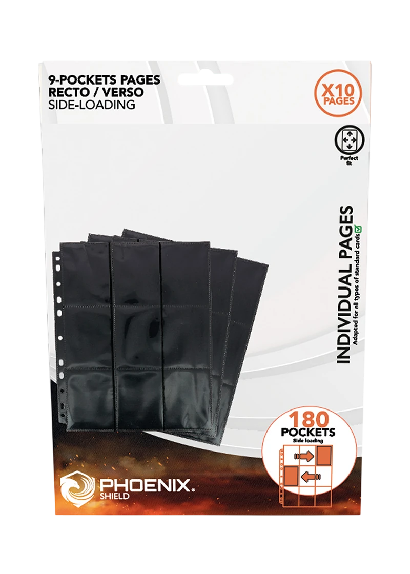 Paquet de 10 Pages pour Classeur - 9 Pocket (Phoenix Shield)
