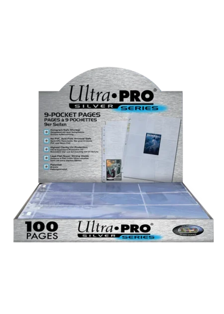 paquet de 100 pages ultra pro pour classeur de collection (qualité silver)