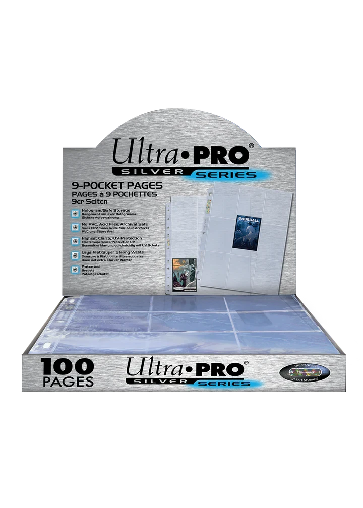 paquet de 100 pages ultra pro pour classeur de collection (qualité silver)