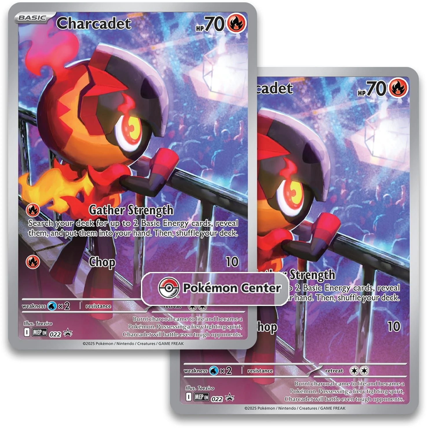 carte promotionnelle charbambin AR provenant de l'etb pokémon flammes fantasmagoriques (ME02) version pokemon center