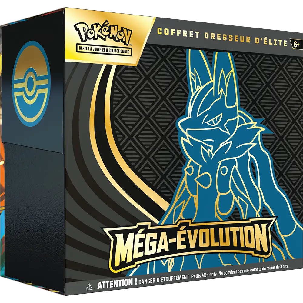 visuel de l'etb Pokémon de la série "Méga-Évolution", illustration Lucario