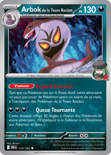 Arbok de la Team Rocket 113/182