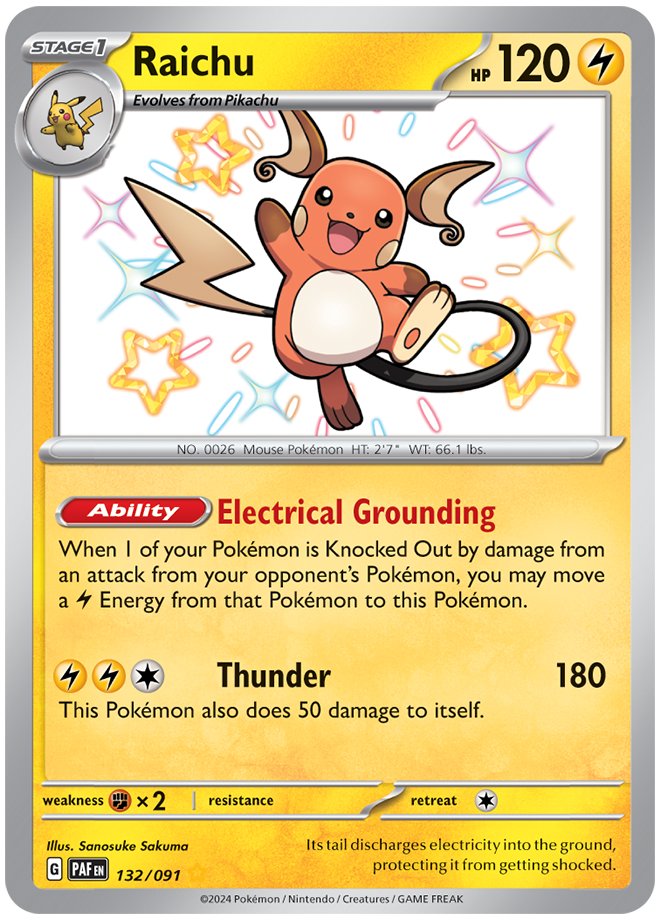 carte raichu shiny de la série pokémon EV4.5 : Destinées de Paldea