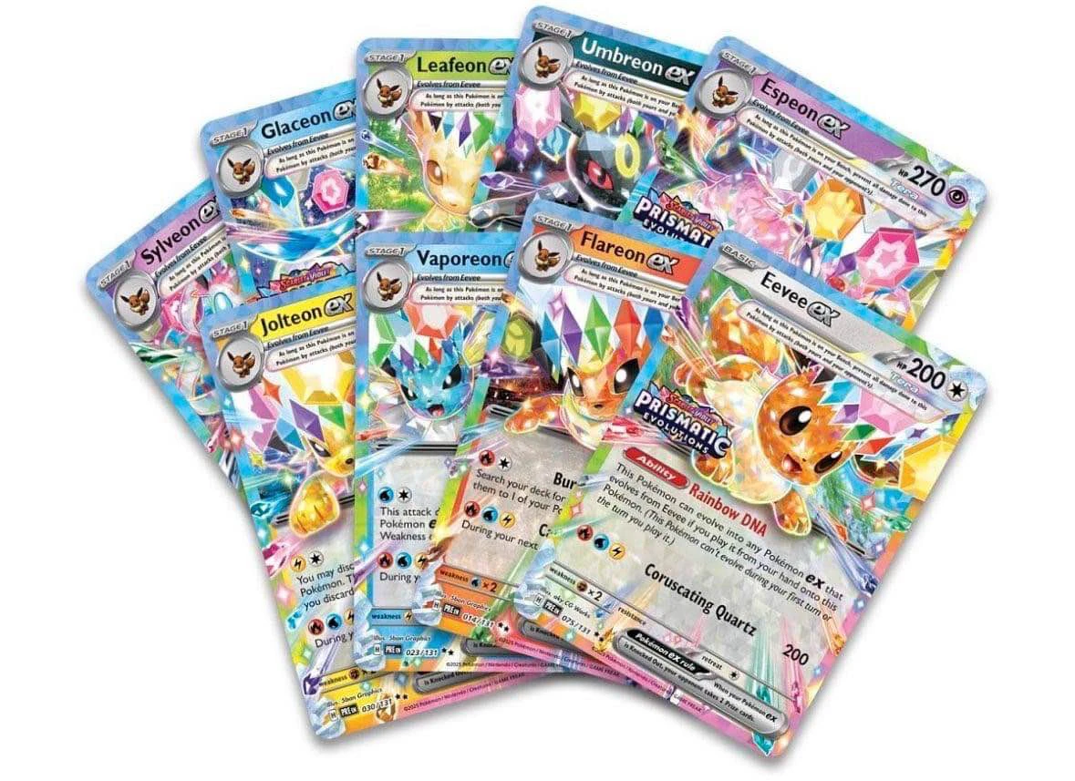 visuel des cartes pokemon promotionnelles pouvant être obtenues aléatoirement dans la surprise box ev8.5