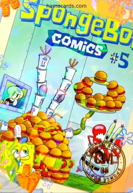 carte comics n°05 provenant de la display bob l'éponge anniversaire série 1