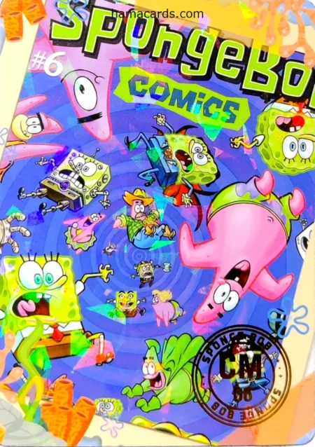 carte comics n°06 provenant de la display bob l'éponge anniversaire série 1