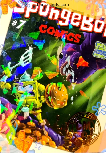 carte comics n°07 provenant de la display bob l'éponge anniversaire série 1