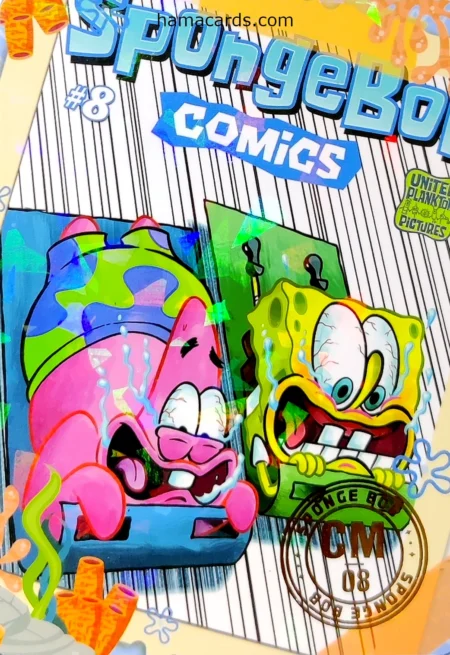 carte comics n°08 provenant de la display bob l'éponge anniversaire série 1