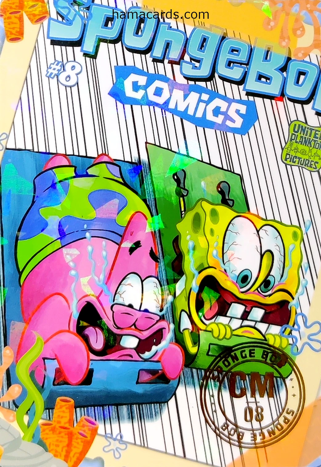 carte comics n°08 provenant de la display bob l'éponge anniversaire série 1