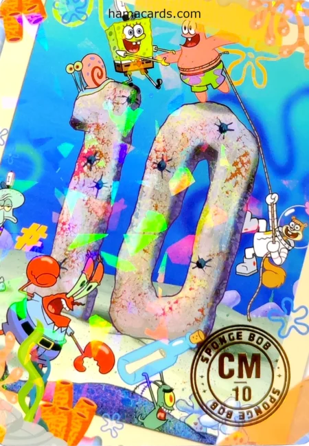 carte comics n°10 provenant de la display bob l'éponge anniversaire série 1