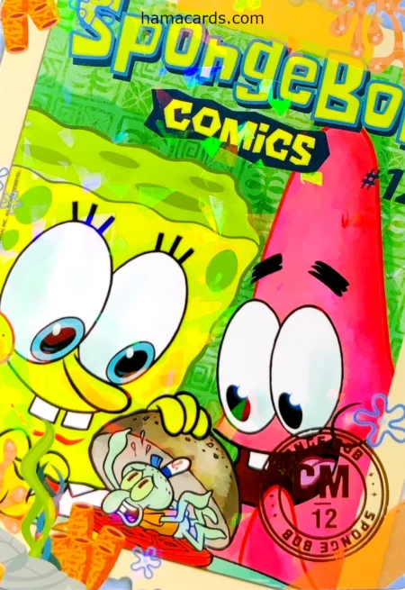carte comics n°12 provenant de la display bob l'éponge anniversaire série 1