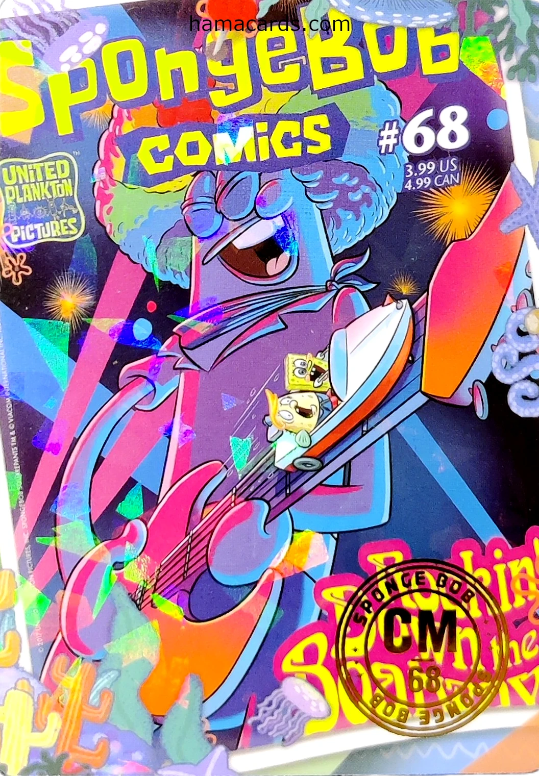 carte comics n°68 provenant de la display bob l'éponge anniversaire série 1
