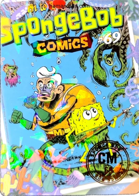 carte comics n°69 provenant de la display bob l'éponge anniversaire série 1