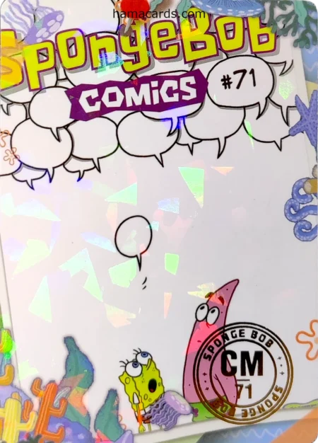 carte comics n°71 provenant de la display bob l'éponge anniversaire série 1