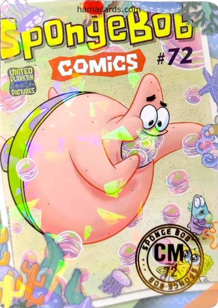 carte comics n°72 provenant de la display bob l'éponge anniversaire série 1