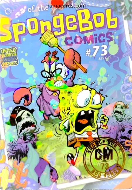 carte comics n°73 provenant de la display bob l'éponge anniversaire série 1