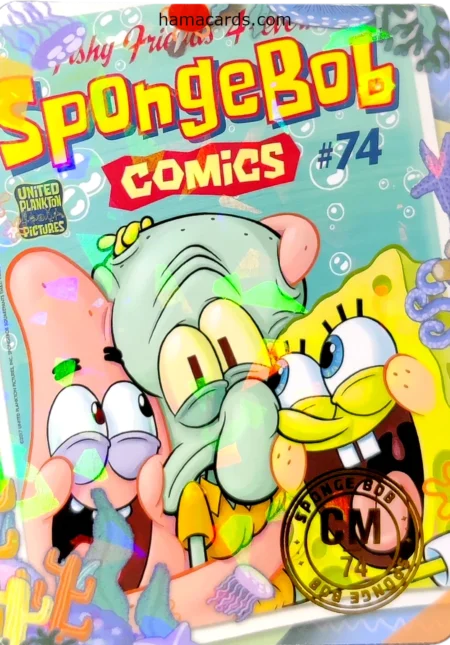 carte comics n°74 provenant de la display bob l'éponge anniversaire série 1