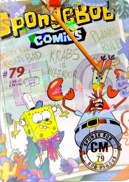 carte comics n°79 provenant de la display bob l'éponge anniversaire série 1