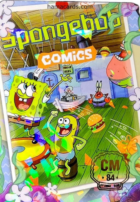 carte bob l'éponge comics n°84 provenant de la display anniversaire série 2