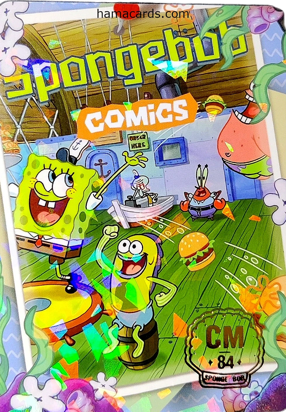 carte bob l'éponge comics n°84 provenant de la display anniversaire série 2
