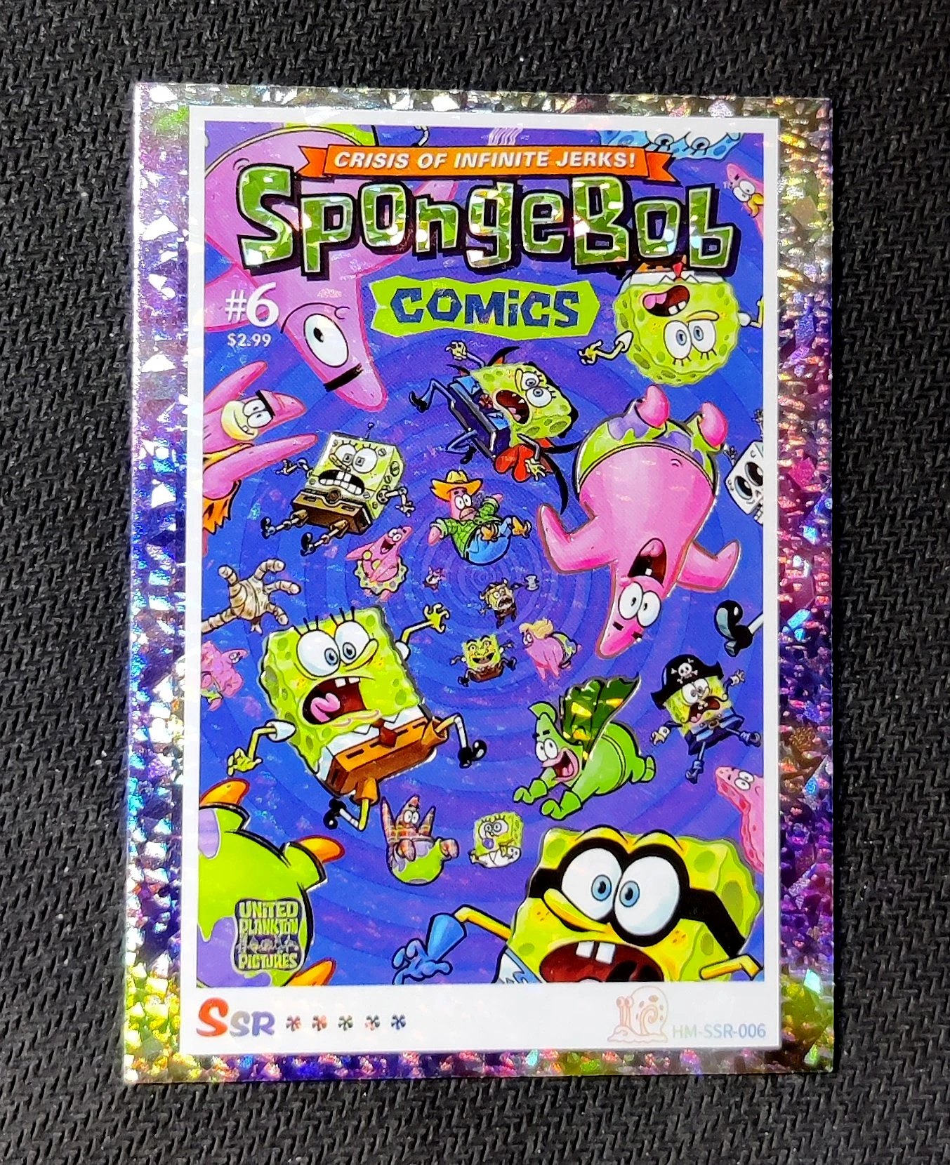 carte holographique SSR n°06 provenant du TCG Bob L'Éponge Premium (série 1)