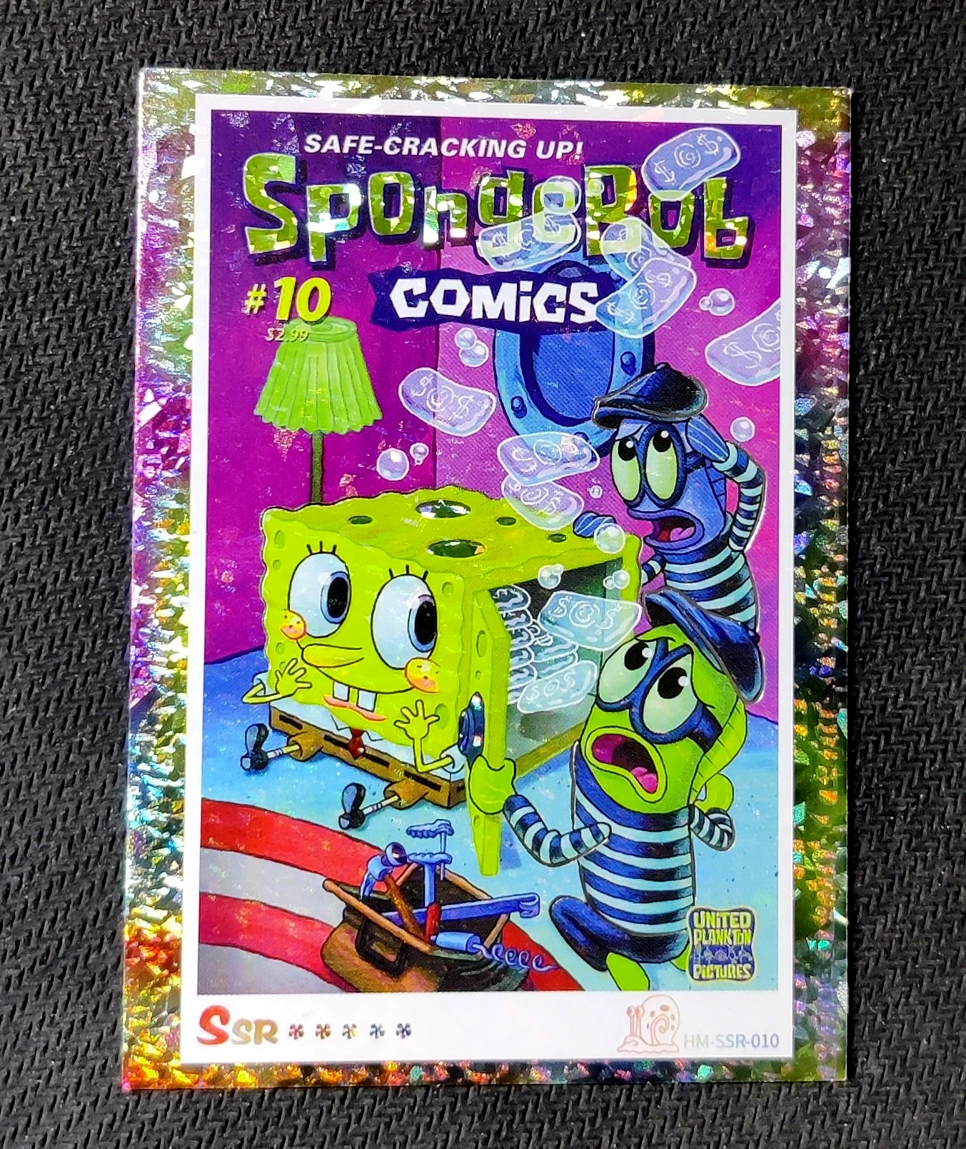 carte holographique SSR n°10 provenant du TCG Bob L'Éponge Premium (série 1)