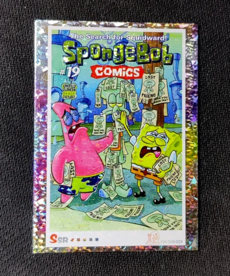 carte holographique SSR n°19 provenant du TCG Bob L'Éponge Premium (série 1)