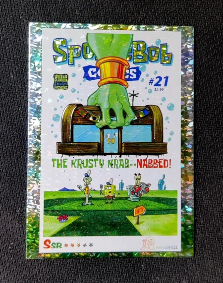 carte holographique SSR n°21 provenant du TCG Bob L'Éponge Premium (série 1)