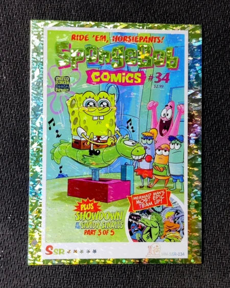 carte holographique SSR n°34 provenant du TCG Bob L'Éponge Premium (série 1)