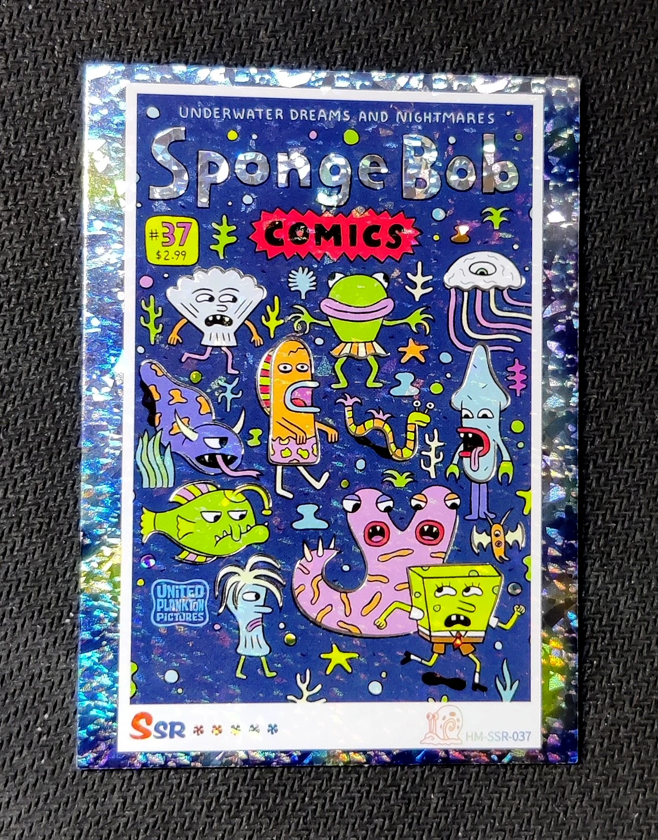 carte holographique SSR n°37 provenant du TCG Bob L'Éponge Premium (série 1)