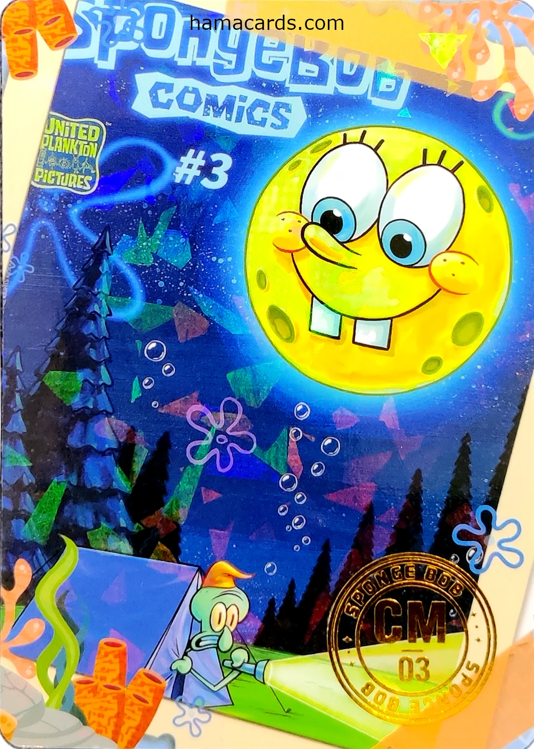 carte comics n°03 provenant de la display bob l'éponge anniversaire série 1