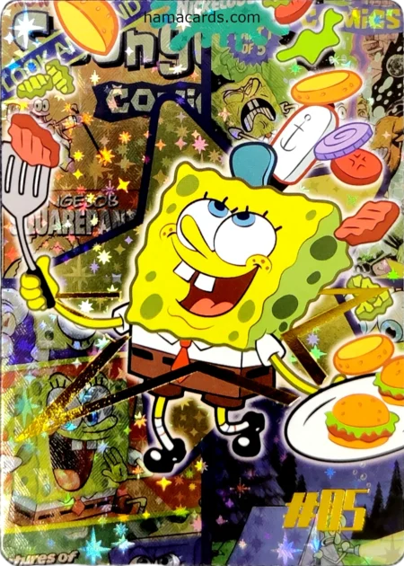 carte full art n°05 provenant de la display bob l'éponge anniversaire série 1