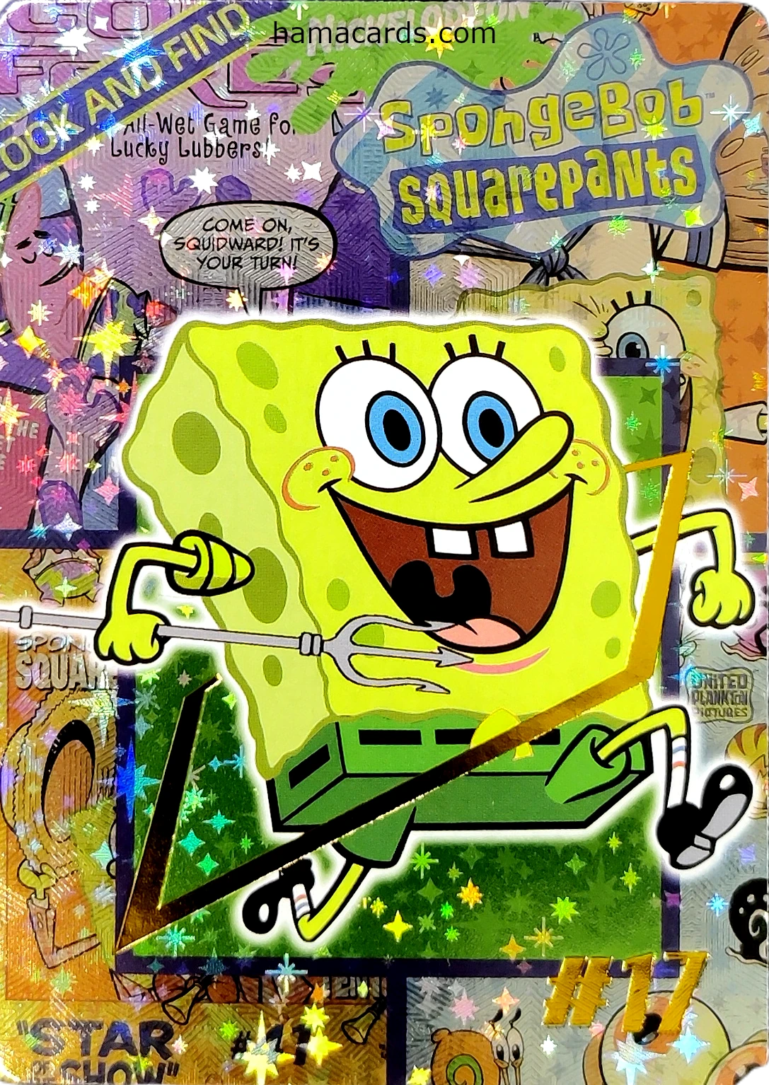 carte full art n°17 provenant de la display bob l'éponge anniversaire série 1