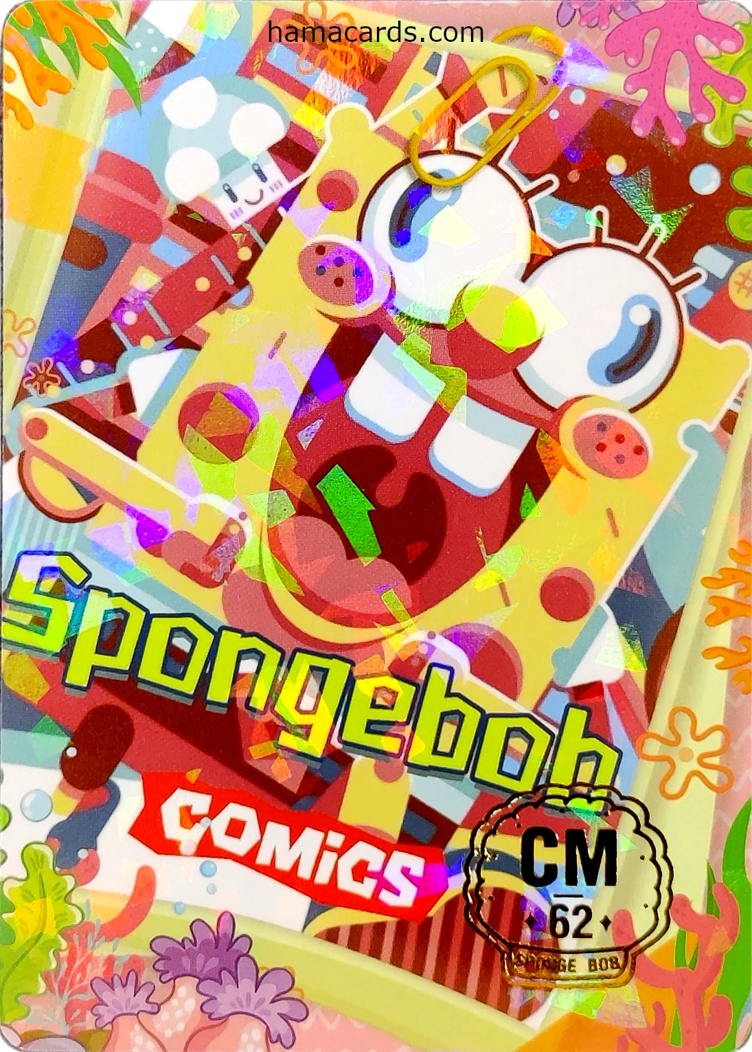 carte comics n°62 provenant de la display bob l'éponge anniversaire série 2