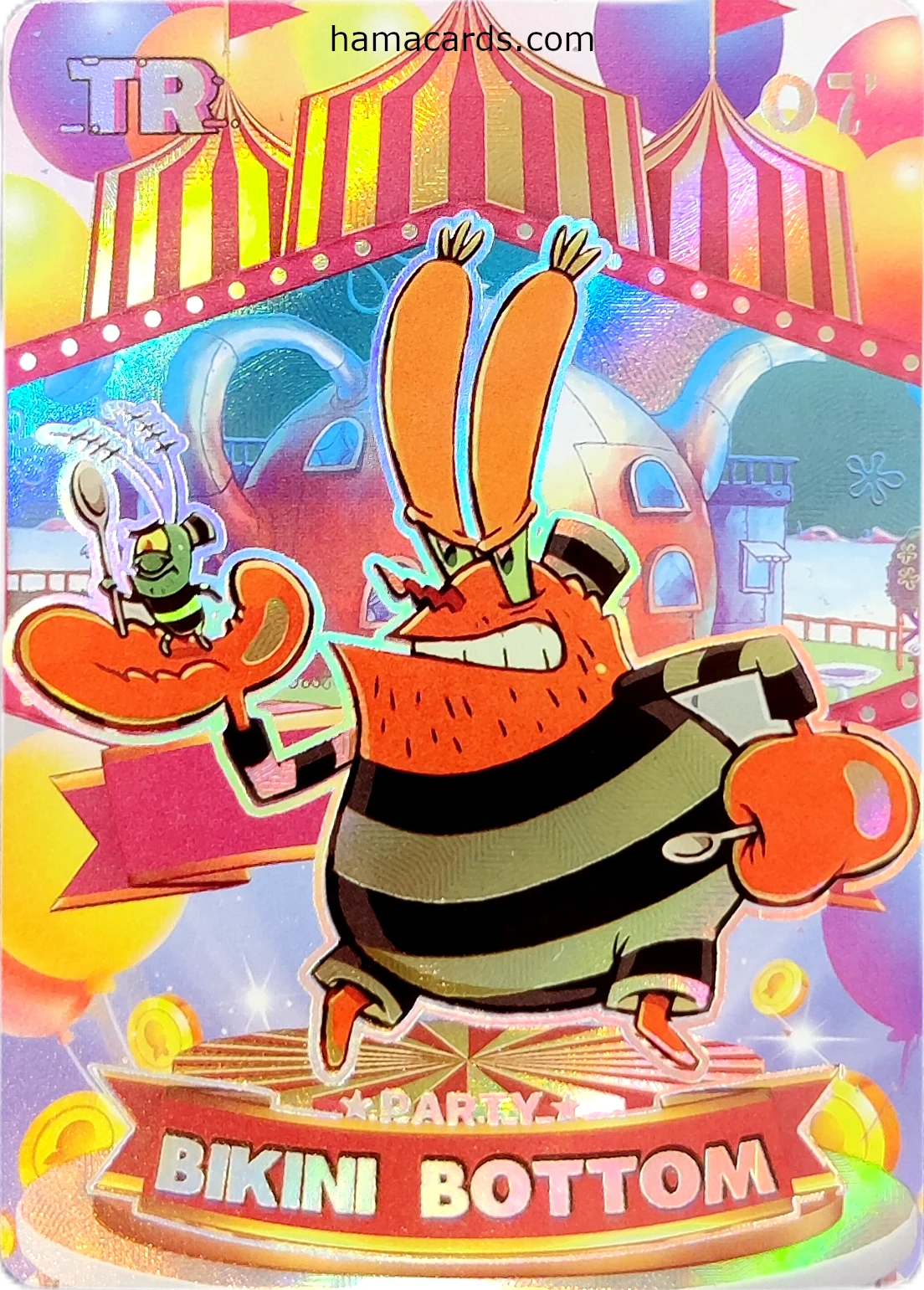 carte bob l'éponge TR Circus n°07 provenant de la display anniversaire série 3