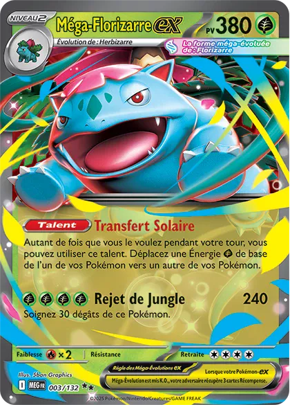 carte Pokémon Méga Florizarre ex de la série Méga-Évolution