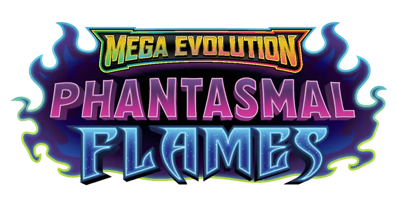 logo de la nouvelle série de cartes pokémon ME02 : flammes fantasmagoriques