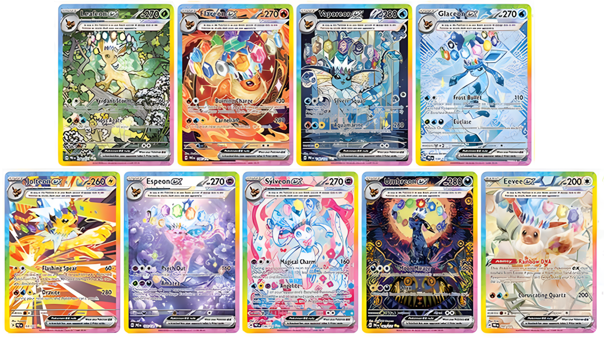 visuel des cartes SAR alternatives de la nouvelle série Pokémon EV8.5