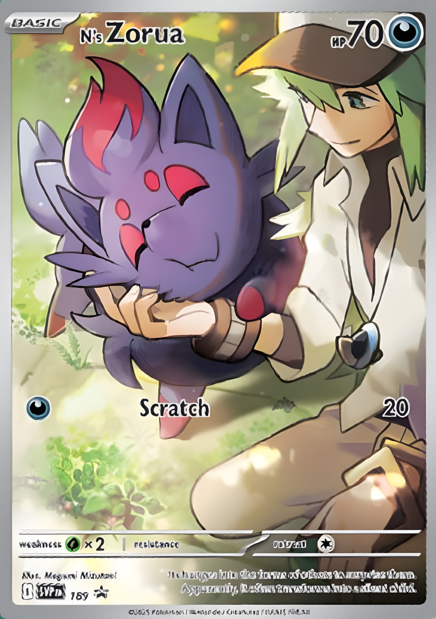 carte promotionnelle zorua de N provenant de l'ETB Pokémon ev09 : aventures ensemble