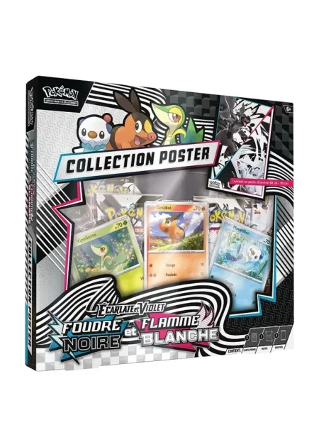 pokemon coffret poster des séries ev10.5 : flamme blanche & foudre noire