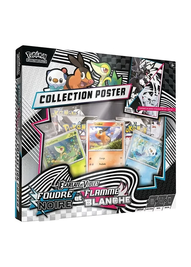 pokemon coffret poster des séries ev10.5 : flamme blanche & foudre noire