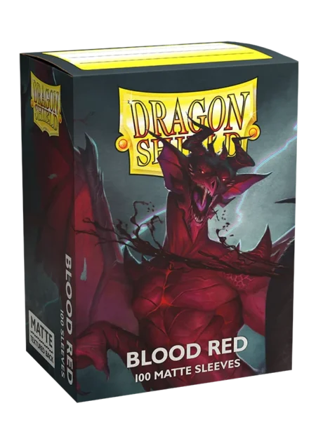 paquet de 100 sleeves dragon shield blood red matte