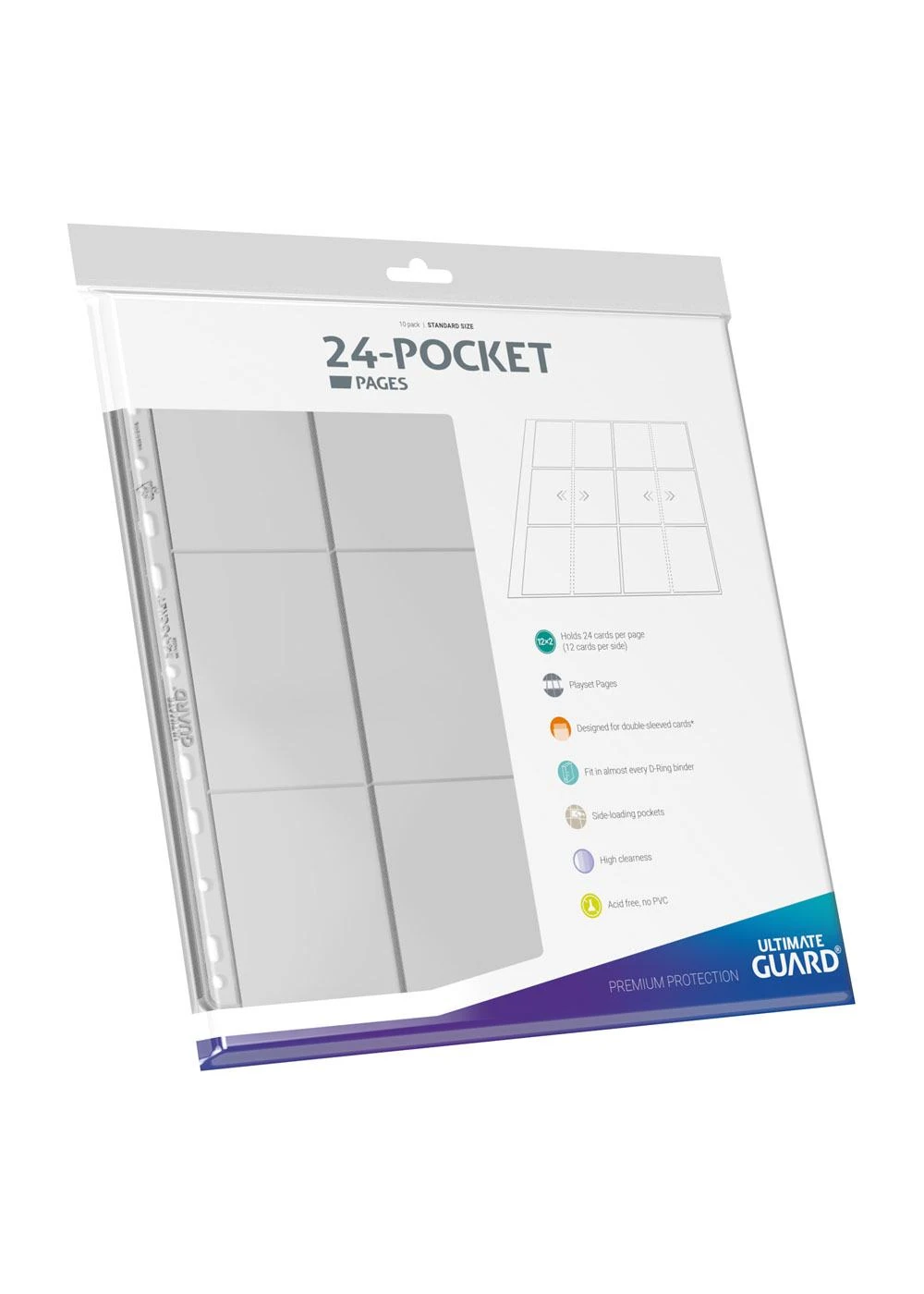 paquet de 10 pages transparentes pour classeur format quadrow de la marque ultimate guard