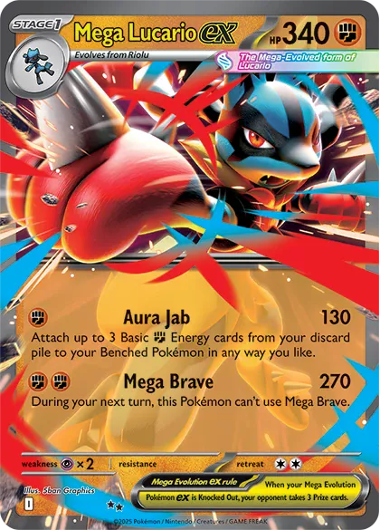 carte Pokémon Méga Lucario ex de la série Méga-Évolution