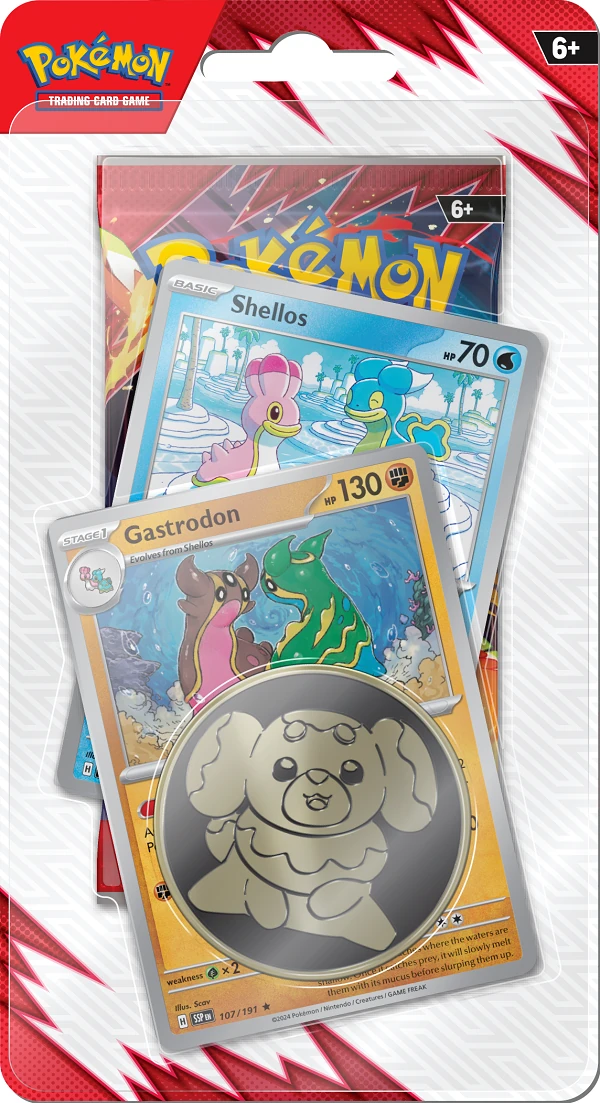 pokemon blister amélioré de la série ev10 : rivalités destinées (1 booster + 2 promos + 1 jeton)