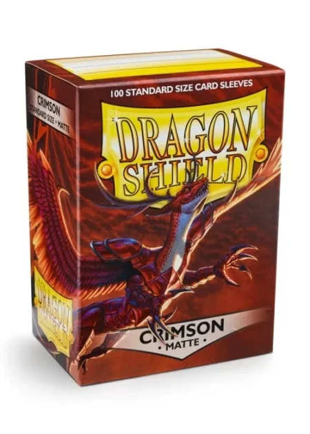 paquet de 100 sleeves dragon shield crimson matte