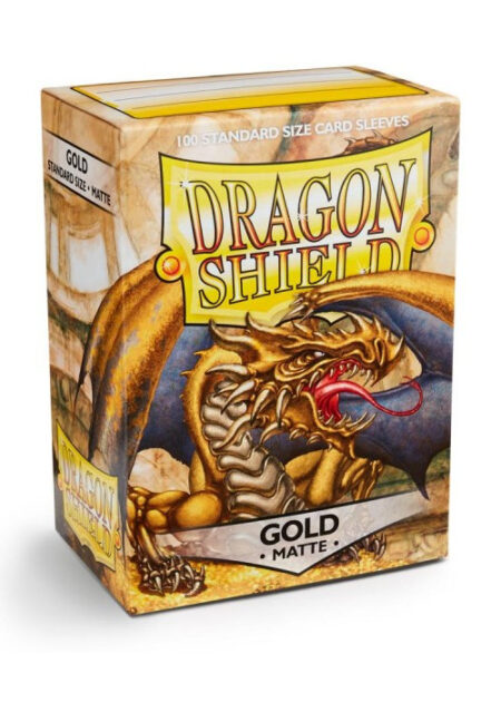 paquet de 100 sleeves dragon shield gold matte